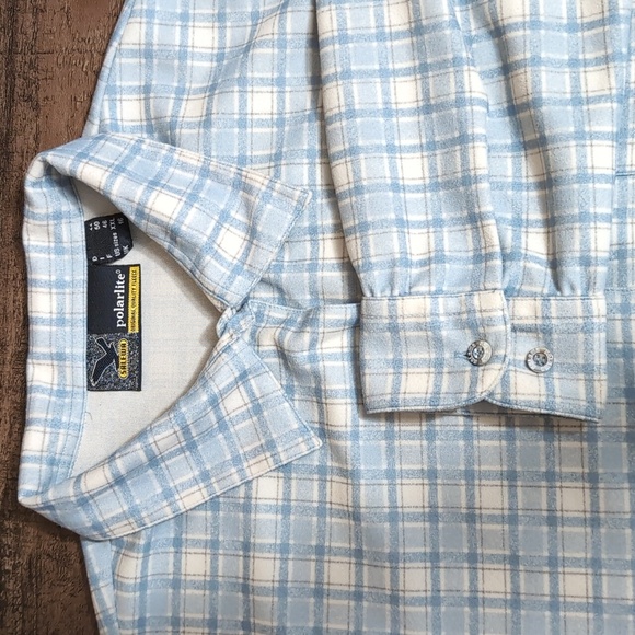 Salewa Polarlite Fleece Flannel 5 Size XXL In Baby Blue Plaid - Picture 8 of 11